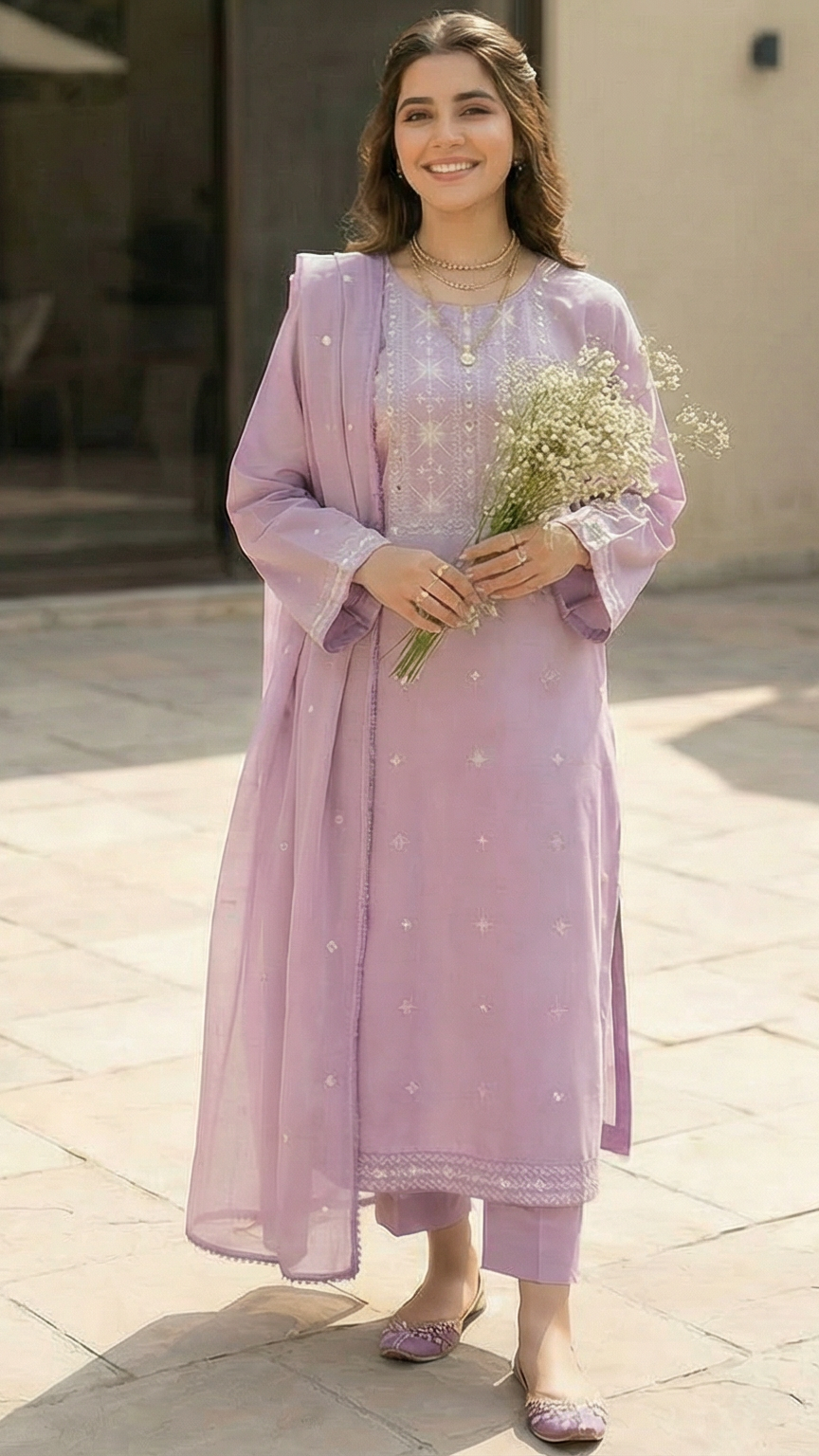 Lilac Cotton Dress