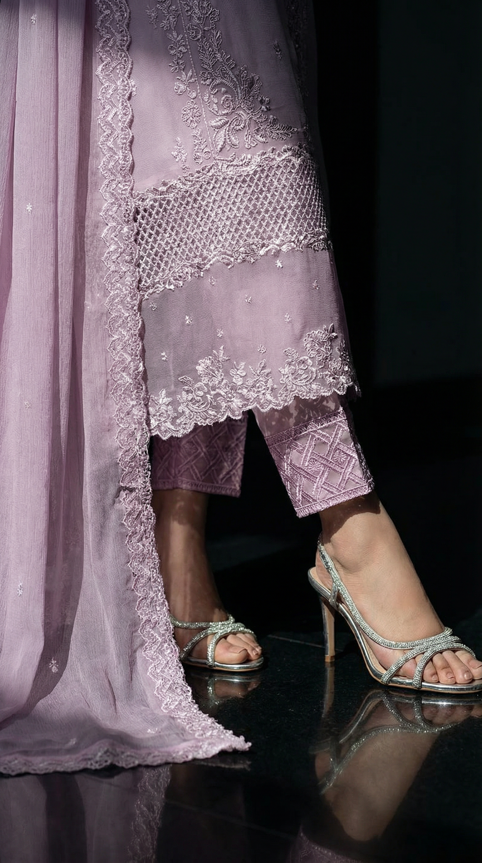 Lilac Pink Chiffon Dress