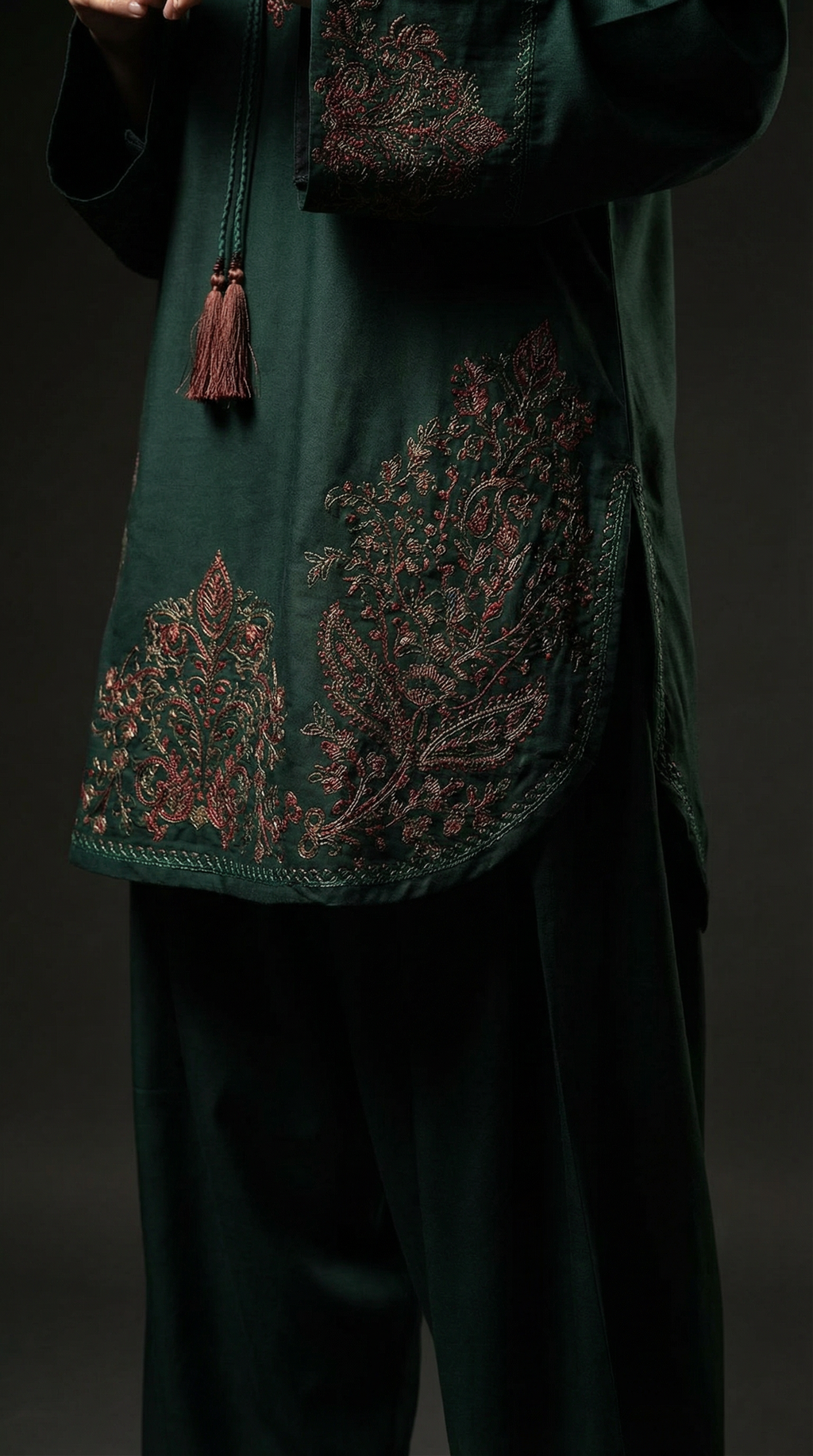 Emerald Green Cotton Set Dress