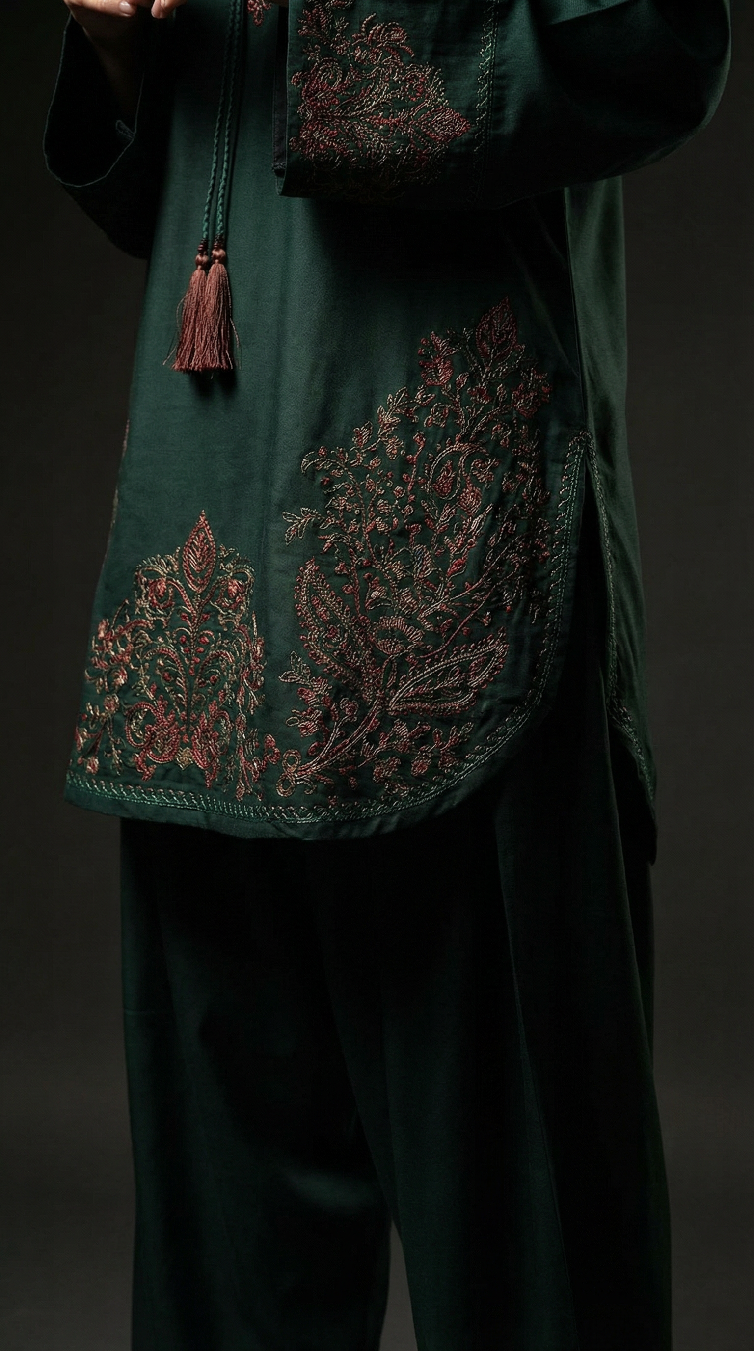 Emerald Green Cotton Set Dress