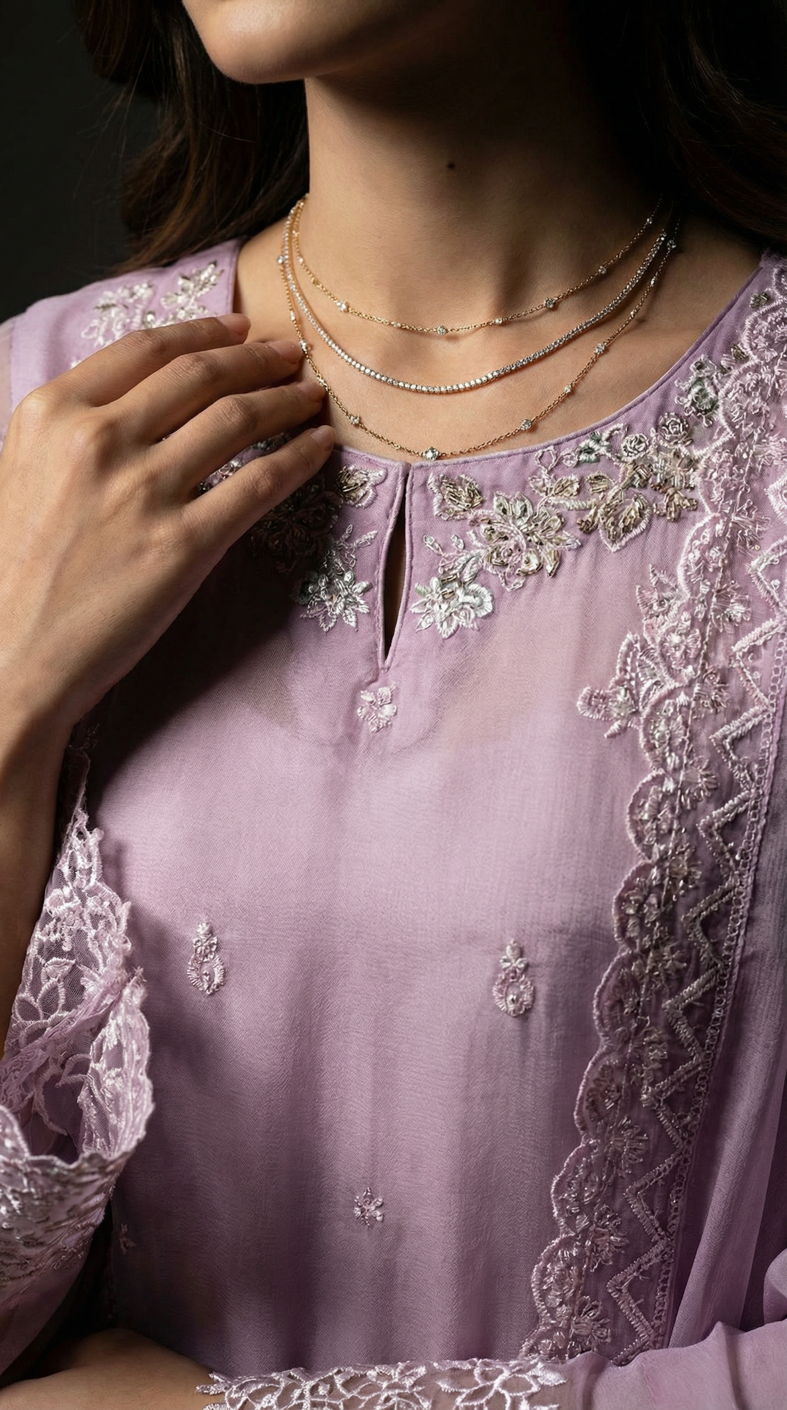 Lilac Pink Chiffon Dress