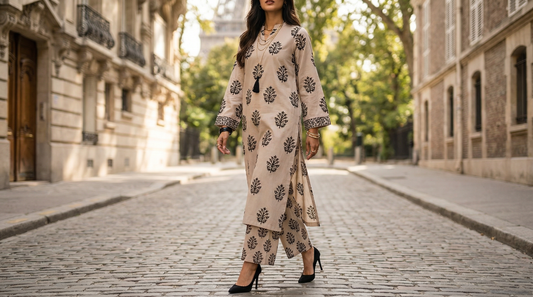 Black and Beige 2-piece Lawn