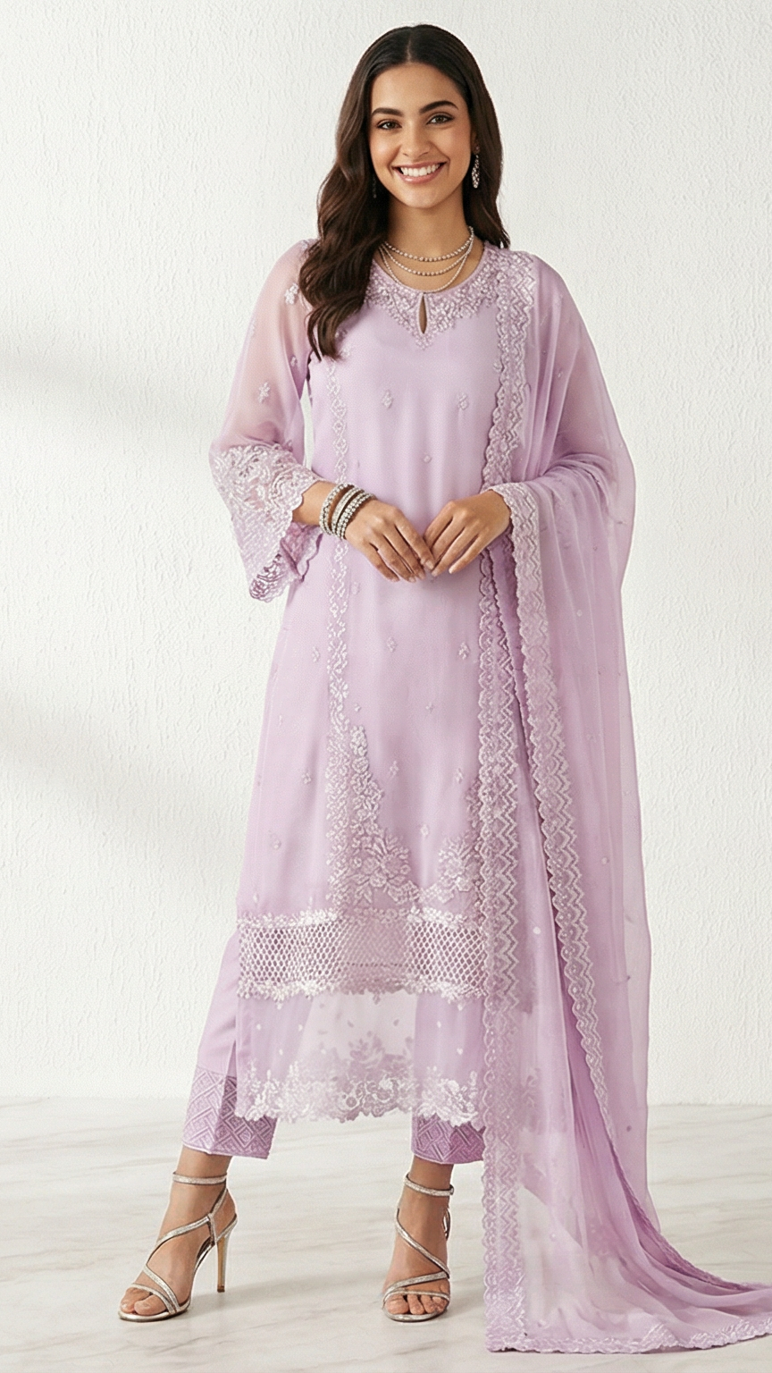 Lilac Pink Chiffon Dress