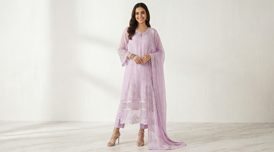 Lilac Pink Chiffon Dress